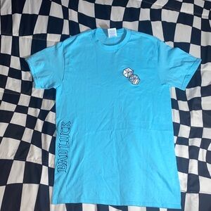 Men’s Blue Graphic T-Shirt with Dice Design Sz. Small